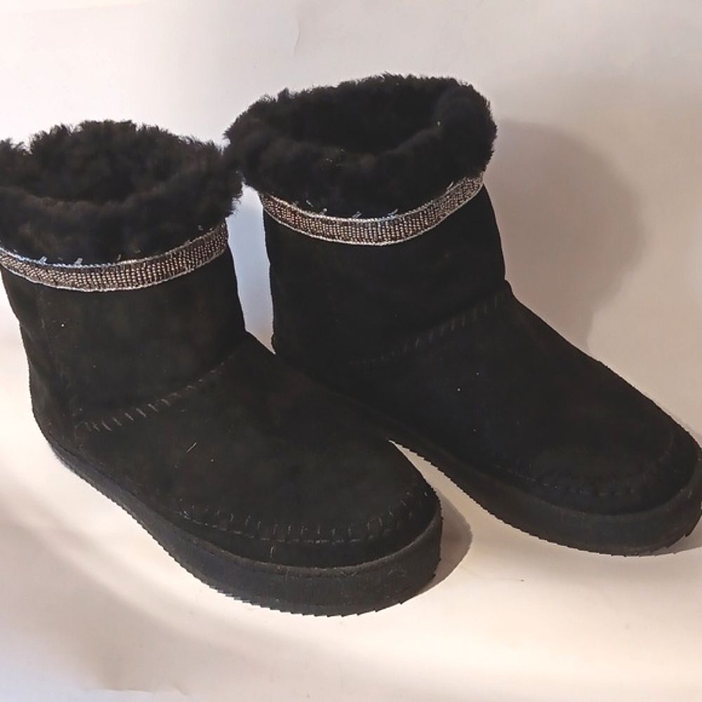 Laidback London  Anthropoligie Nyali Black Fur-Lined Suede Boots